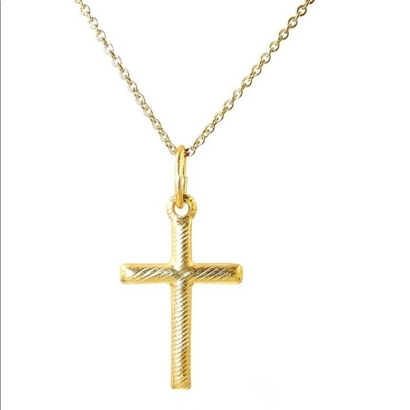 Savvy Cie Jewelry - SAVVY CIE 18K YELLOW GOLD VERMEIL CROSS PENDANT